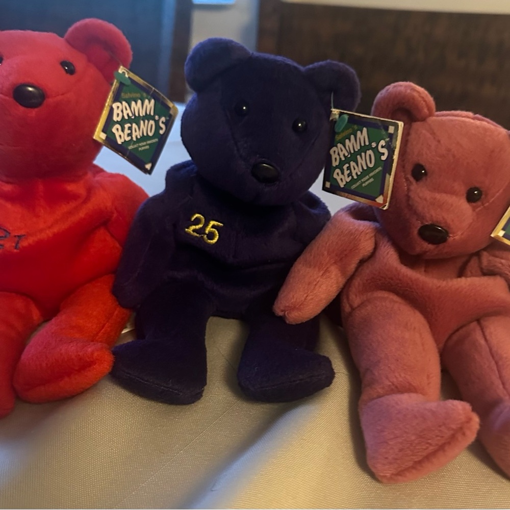 1998 Salvino’s Bamm Beanos bean bag Bears -Set of 3